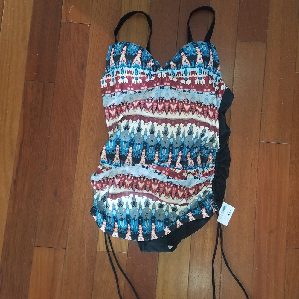 Multicolor Patterned Swimdress - Picture 2 of 2